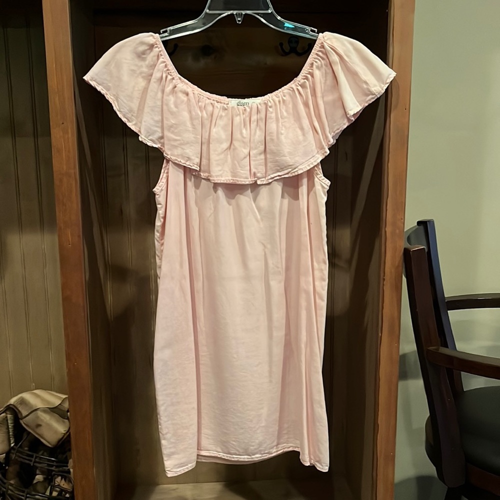 NWOT Medium off the shoulder pale pink dress